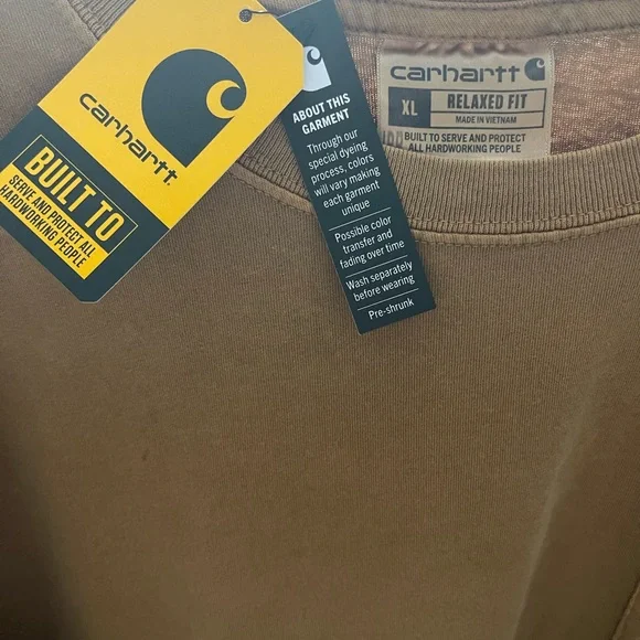 Carhartt Brown Short Sleeve Tee relaxed fit- men’s xl new with tags - Picture 3 of 3